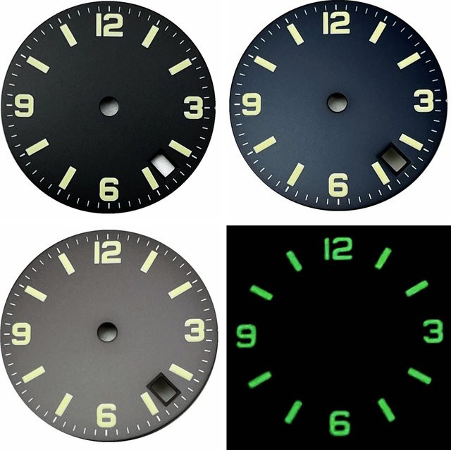 RICHUS Zifferblatt NH35, Schwarz/Blau, 28,6 mm, Automatik, Unisex - Bild 1
