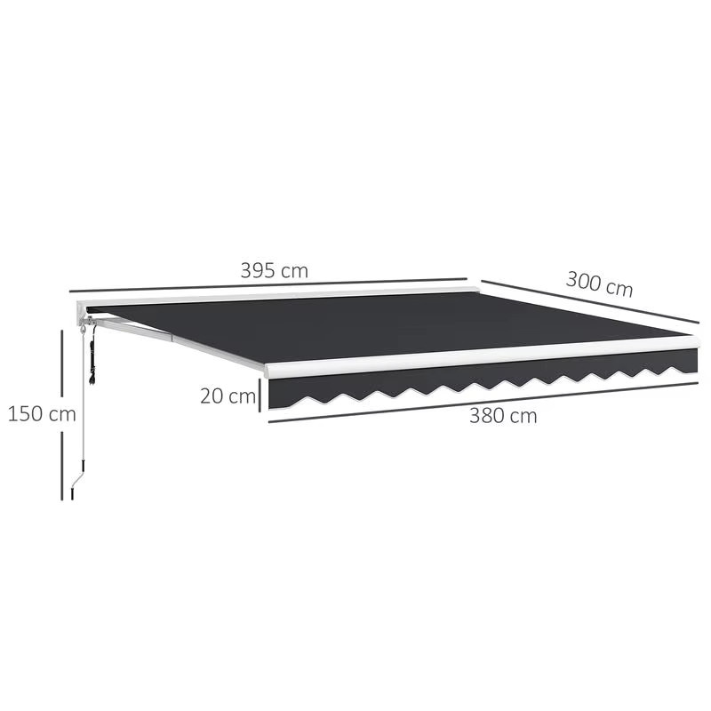 Halbautomatisches Vordach mit Aluminiumrahmen und Fernbedienung, grau, B/T: 400 x 300 cm - Bild 2