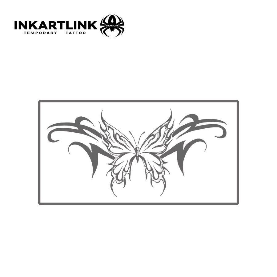 INKARTLINK Flammen-Schmetterlings-Tattoo-Patch, temporäres Tattoo, Tribal-Stil - Bild 3