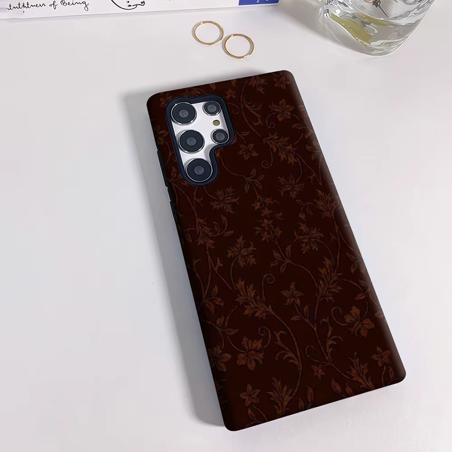Vintage Handyhülle in Braun für Samsung Galaxy S25 Ultra, S24 und S23 Ultra Plus mit glänzender doppellagiger Rückseite - Bild 2