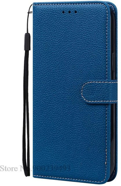 Leder-Flip-Hülle für Huawei P40 Lite und Huawei P40 Lite E in Navy Blau - Bild 1