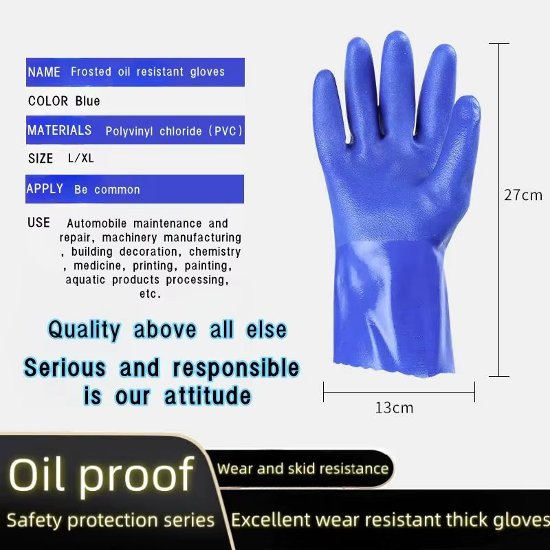 Blaue Nitril-Arbeitshandschuhe aus Kunststoff, wasserdicht, öl- und chemikalienbeständig sowie rutschfest - Bild 6