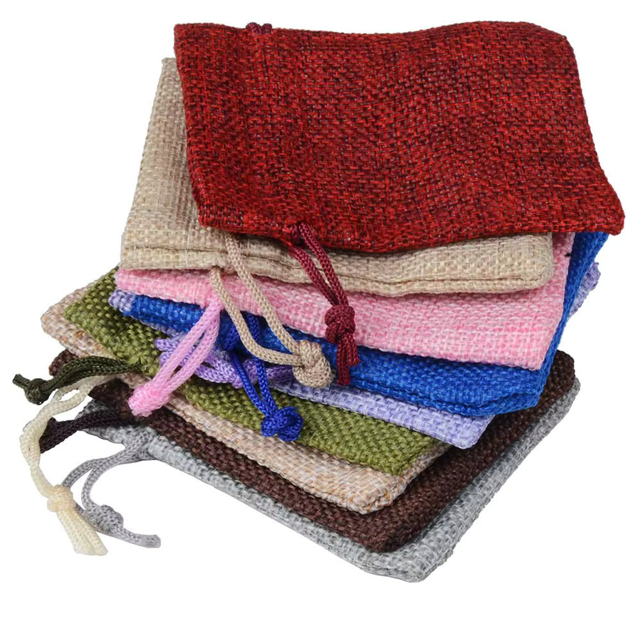 10 Stück Chanfar Sackleinen-Baumwollleinenbeutel in Multicolour, B/H: 10 x 14 cm - Bild 2