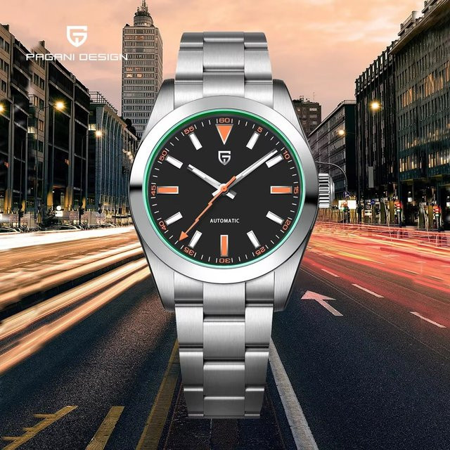 PAGANI DESIGN Armbanduhr Automatik, Edelstahl, Grün, Saphirglas, Herren - Bild 1