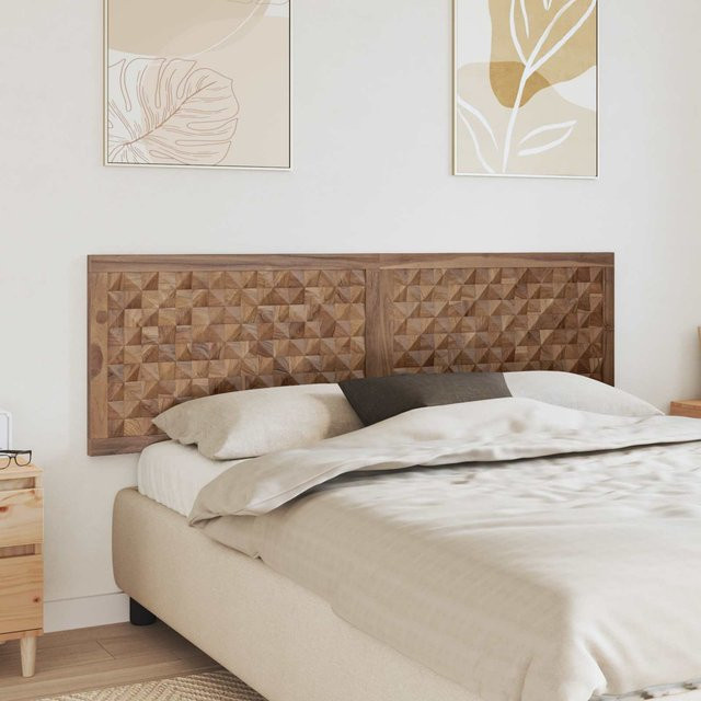 vidaXL Bettkopfteil aus natürlichem Massiv-Teakholz in Braun im rustikalen Design - Bild 3