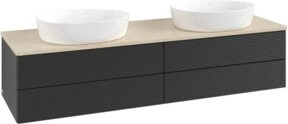 V&B Waschtischunterschrank Antao mit Frontstruktur und Beleuchtung in Blau, B: 160 cm, T: 50 cm - Bild 1