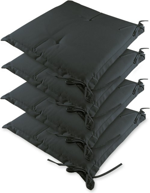 4er-Set Sitzkissen Sydney Anthrazit, wasserabweisend und waschbar, B/T/H: 45 x 40 x 6 cm - Bild 1