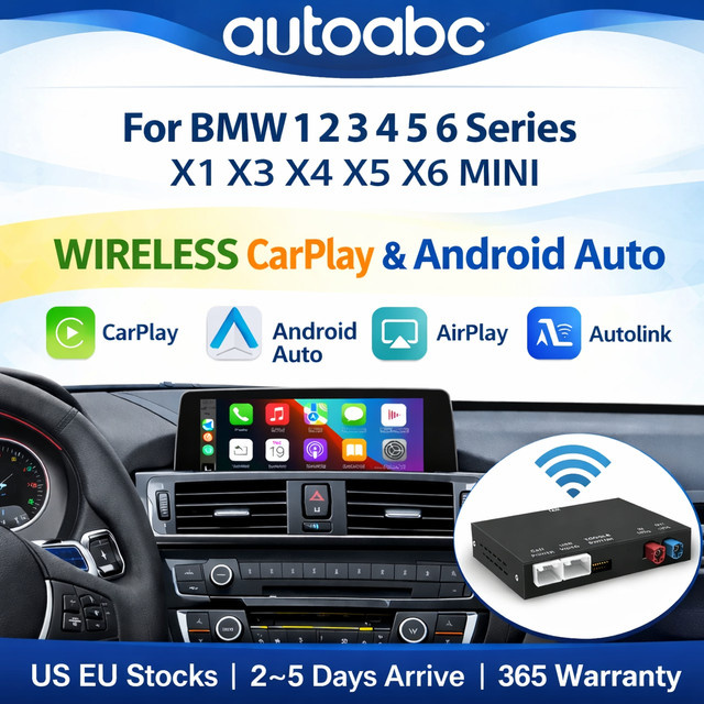 AUTOABC Kabelloser CarPlay und Android Auto Adapter für BMW NBT CIC EVO Systeme sowie MINI - Bild 1