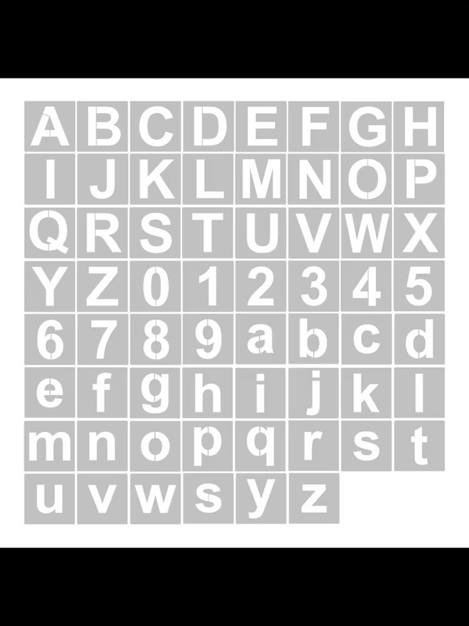 62-teiliges Aibecy Set aus transparenten Buchstaben- und Zahlenschablonen aus PET für Kunsthandwerk, 5 Zoll - Bild 5