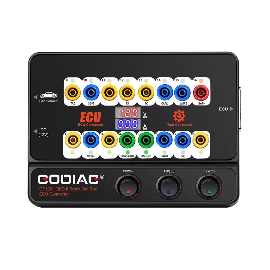 Godiag GT100 und GT100 Pro OBDII Breakout Box ECU-Tischanschluss mit CANBUS-Protokoll und Bluetooth in Schwarz - Bild 3