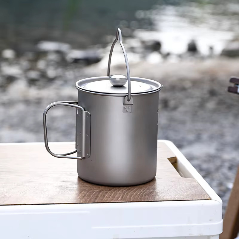Camping Titan Espresso Kaffee Pressbecher aus Edelstahl mit Filtersieb, Silber, 750 ml - Bild 4