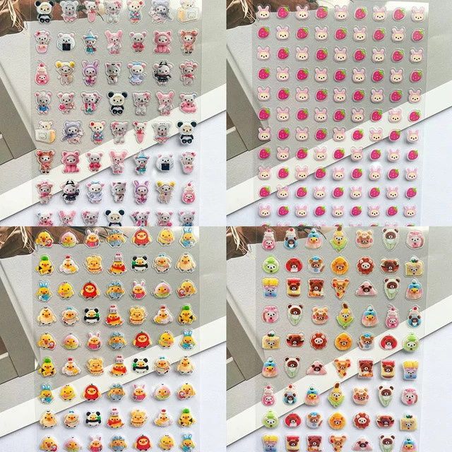 Rilakkuma Super Mini Poster-Aufkleber aus PVC in Multicolour für Nagelkunst und Dekoration - Bild 1