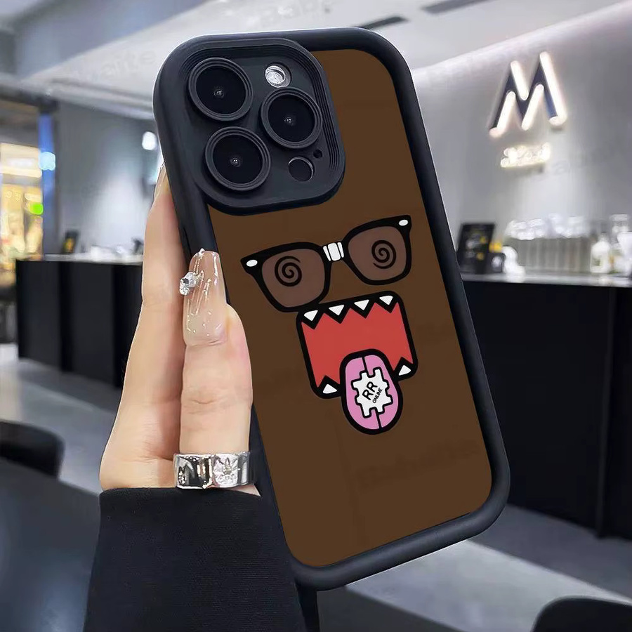 Domo-Kun Silikon Handyhülle für Apple iPhone 17 16 15 14 13 12 11 Pro Max Plus Air Stoßfestes Softcover in Braun - Bild 5