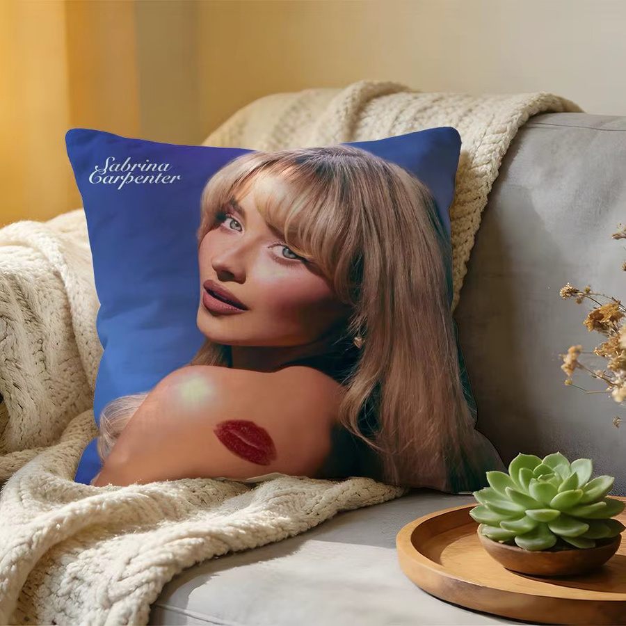 Home Singer Kissenbezug Sabrina Carpenter aus gewaschenem Leinen, quadratisch, Weiß und Blau, Breite: 30 cm, Höhe: 30 cm - Bild 3