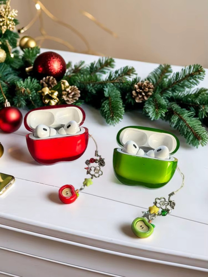 Transparente Apple AirPods Pro 3 Schutzhülle im Apfel-Design aus TPU, wasserdicht und sturzsicher - Bild 5
