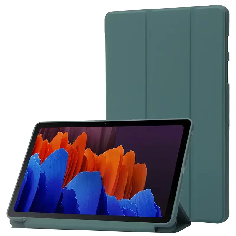 Lenovo Idea Tab Pro 12,7 2025 Schutzhülle aus PU Leder und TPU in Grün mit Trifold Standfunktion - Bild 1
