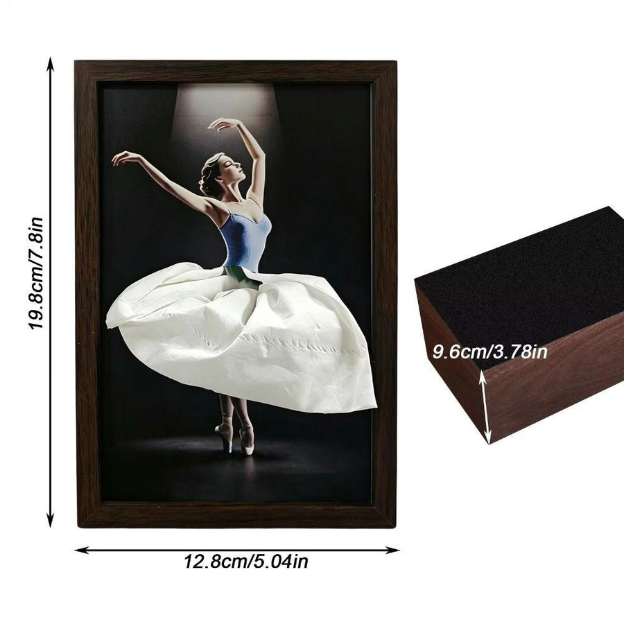 BooPai Holz-Taschentuchbox Ballett Design in Braun, Tischdeko Serviettenhalter aus Holz - Bild 7