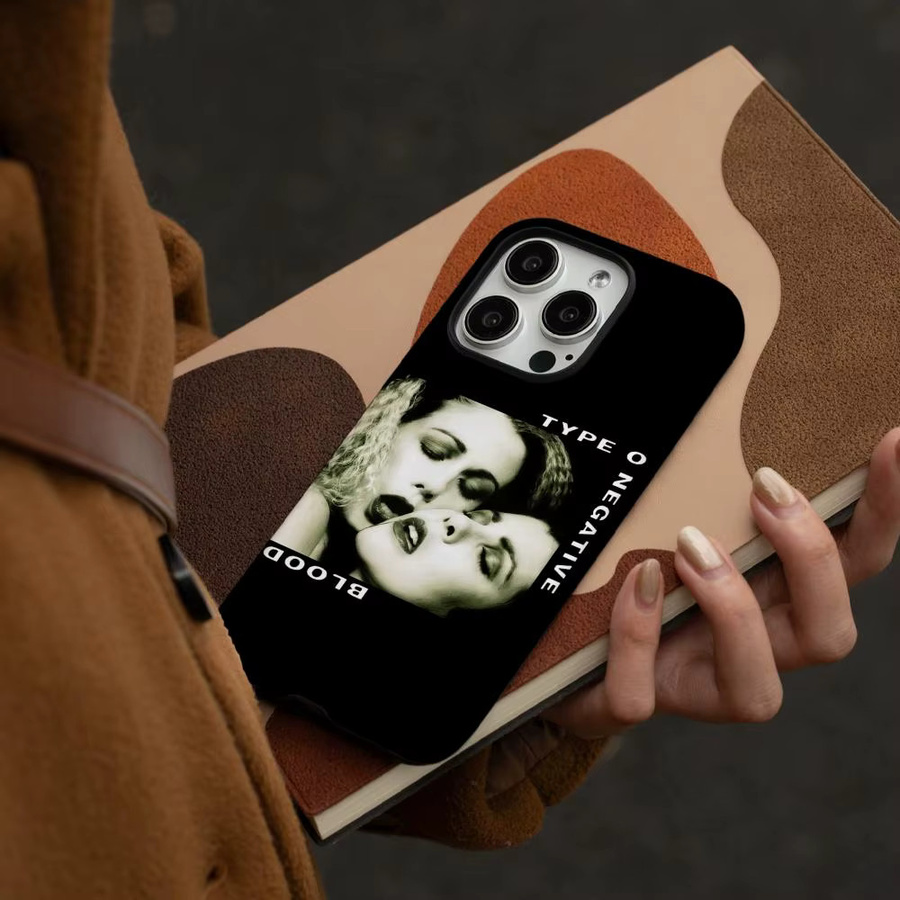 T-Typ-O-Negatives Handyhülle für iPhone 17 16 15 14 13 12 Pro Max Plus in Schwarz und Weiß mit glänzender HD-Doppelschicht-Flüssighartschale - Bild 2