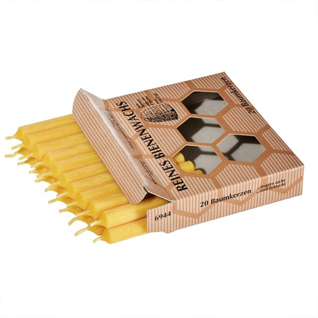 Kopschitz Bienenwachs-Baumkerzen in Gelb, H x B: 10 x 1,3 cm - Bild 1