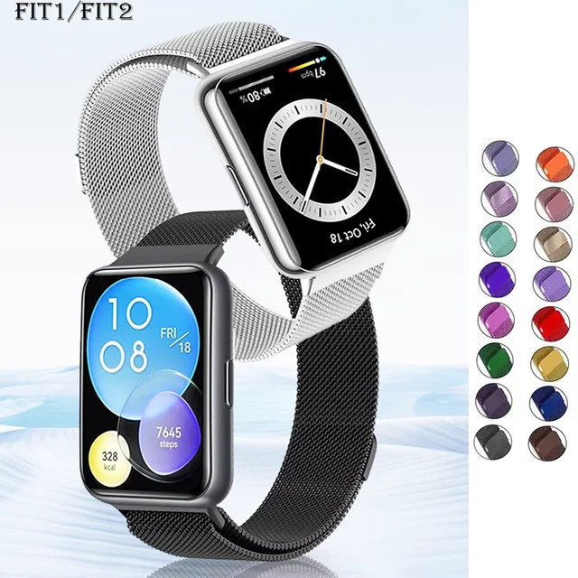 Milan ese Loop Uhrenarmband Edelstahl, Silber, Unisex, für Huawei Watch Fit 2 - Bild 1
