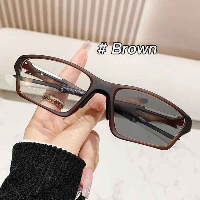 TR90 Sportsonnenbrille, square, Kunststoff, transparent, brown, Unisex - Bild 1
