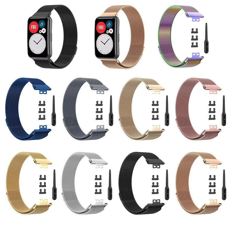 Milan ese Loop Uhrenarmband Edelstahl, Silber, Unisex, für Huawei Watch Fit 2 - Bild 5