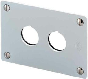 Eaton Einbautableau für NOT-AUS-Taster M22-E2 in Grau und Silber mit IP65 Schutzart und Aluminiumgehäuse - Bild 1