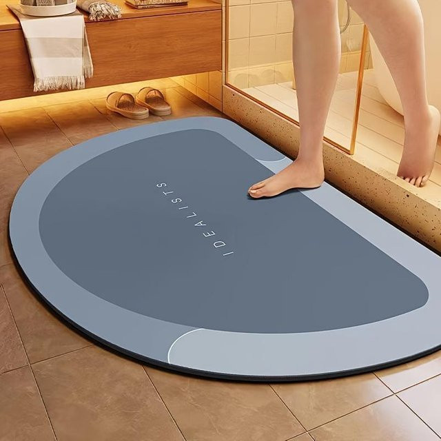 Chocolate Home Badematte blau, schnelltrocknend und rutschfest, B/T: 120 x 80 cm - Bild 1