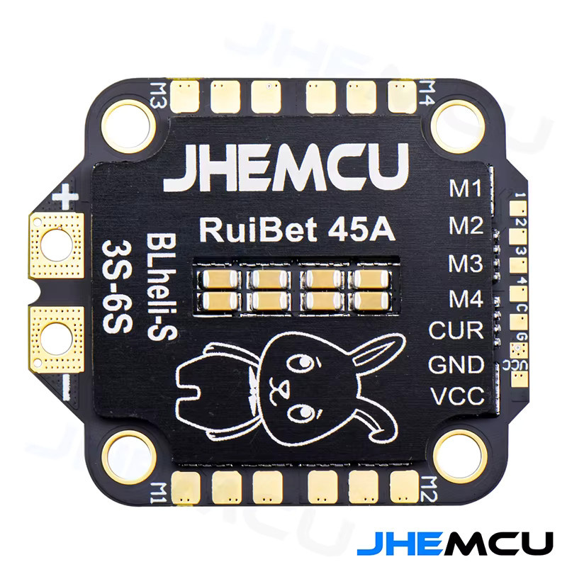 JHEMCU RuiBet 45A/55A ESC BLHELI_S Dshot600 4in1 Bürstenloser ESC, 3-6S, 30,5X30,5 M4 für RC FPV Freestyle Drone - Bild 5