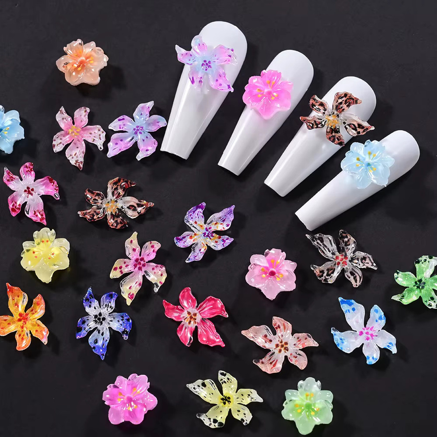 HotPress 5D-Nagel-Charms, Kirsch- und Lilienblüten-Motiv, 8 x 10 mm, Unisex - Bild 4