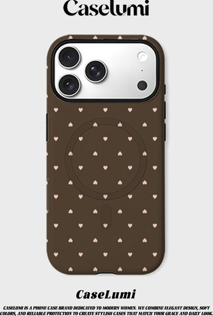 CaseLumi Matte Bumper MagSafe Hülle für iPhone 17 16 15 14 13 Pro Max mit Herz-Motiv in Hellrosa - Bild 1