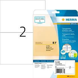 Herma Folienetiketten Special A5, transparent, wetterfest, bedruckbar, 50 Stück - Bild 1