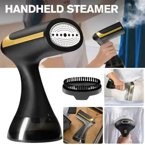 BALASHOV Handdampfglätter 1300W Elektrischer Tragbarer Vertikaler Stoffdampfglätter mit 350ml Wassertank in Blau oder Schwarz - Bild 6