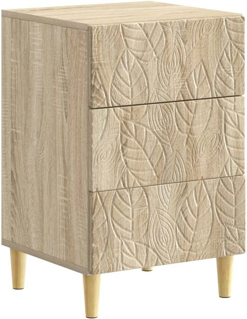 vidaXL Nachttisch Sonoma-Eiche mit Soft-Close-Schubladen, modern, B/T/H: 43 x 39,5 x 66,5 cm - Bild 1