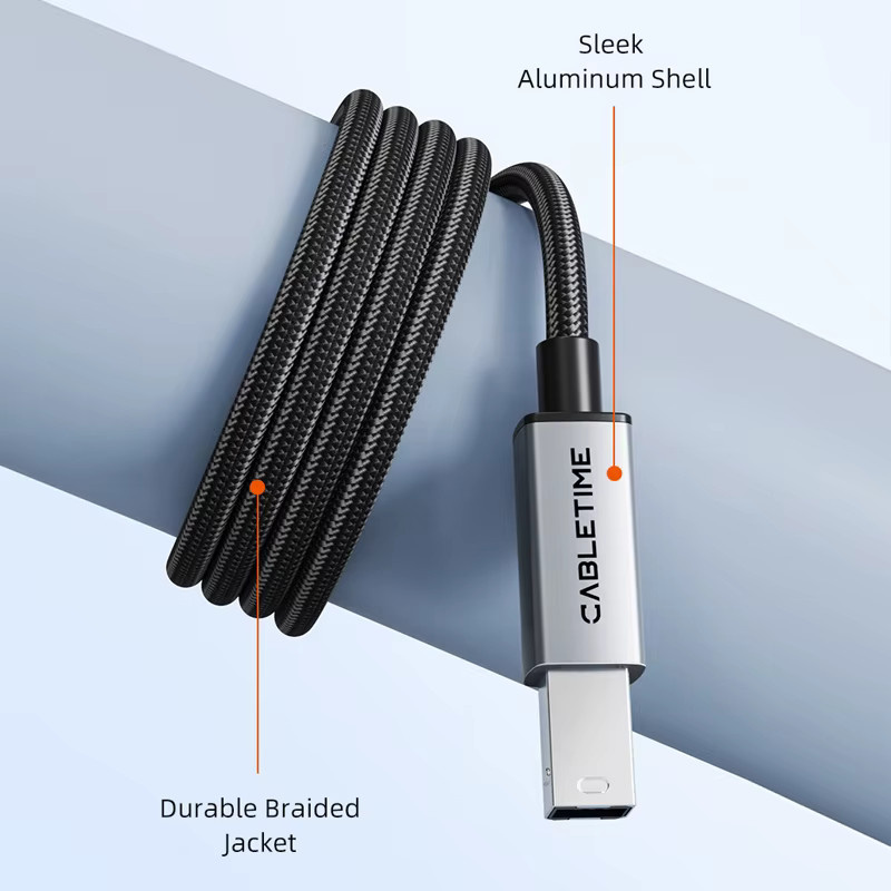 CABLETIME Hochgeschwindigkeits-USB-Druckerkabel mit USB-B auf USB-C Stecker für 5Gbps Datenübertragung - Bild 4