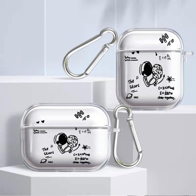 Transparente Astronaut Cartoon Kopfhörerhülle für Apple AirPods 2 3 1 Pro 3 Pro 2 4 - Bild 1