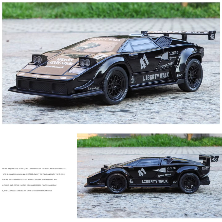 WELLY Countach LIBWK Simulation Automodell, 1:32, Metall, Schwarz - Bild 5