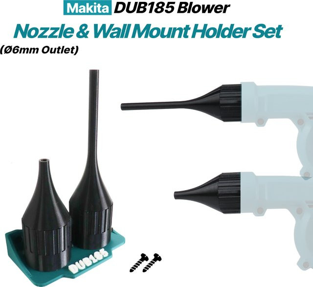 Makita Düsen- und Wandhalterungsset für DUB185Z mit 6 mm schmaler Düse in Schwarz - Bild 1