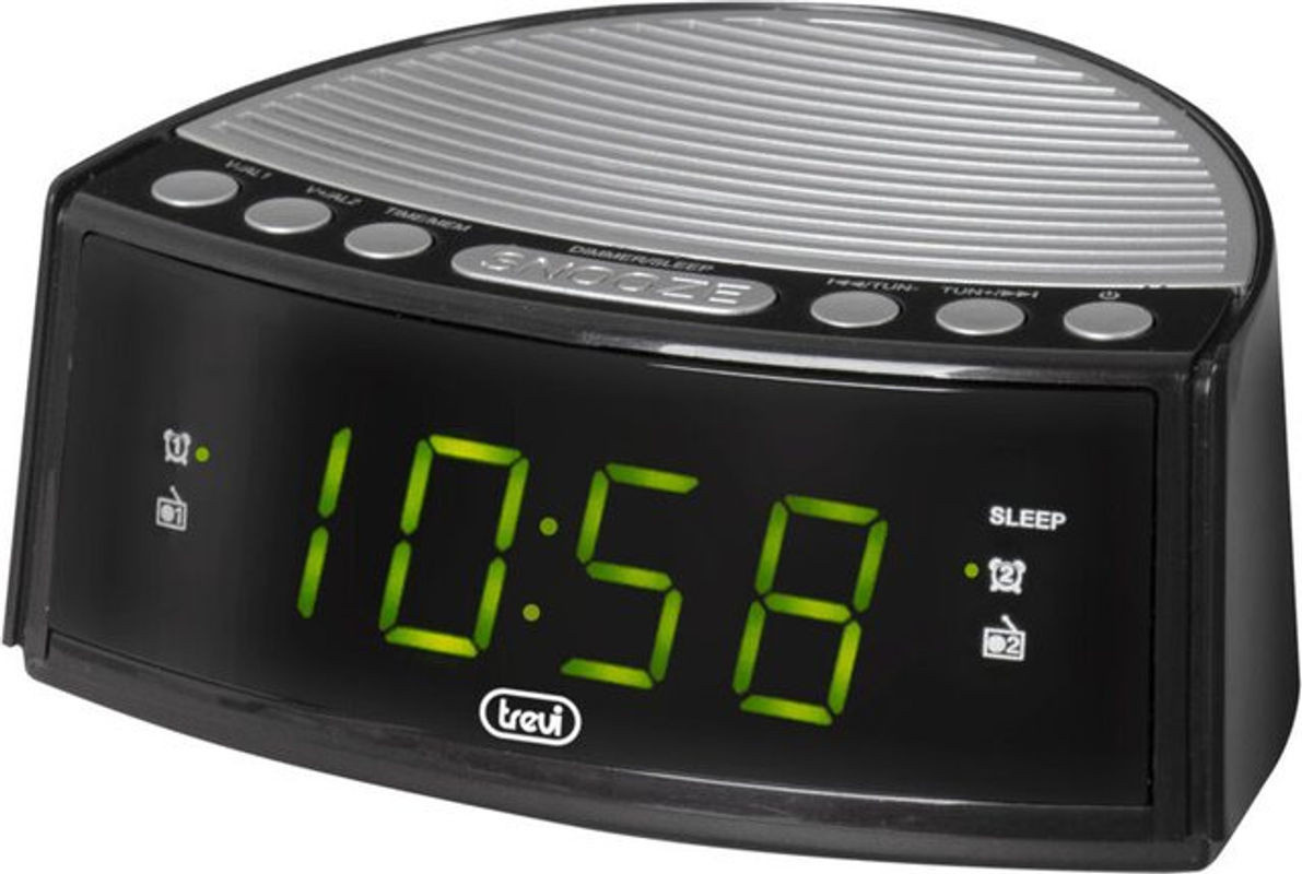 Trevi Digital Radio Wecker RC 846 D Schwarz/Silber, B/H/T: 13 x 10,2 x 5,6 cm - Bild 1