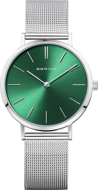 Bering Damenuhr, Quarz, Edelstahl, Grün, 34 mm, 3 ATM - Bild 1