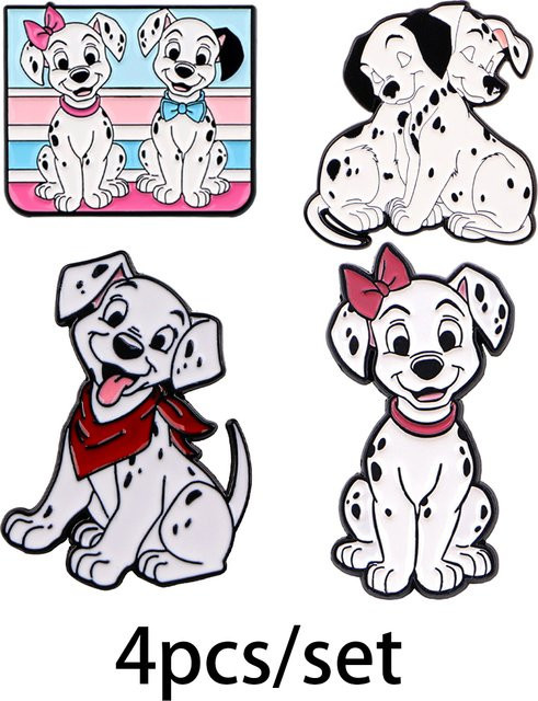 Disney Anstecknadeln Hunde-Emaille, Bunt, 4 Stück - Bild 1