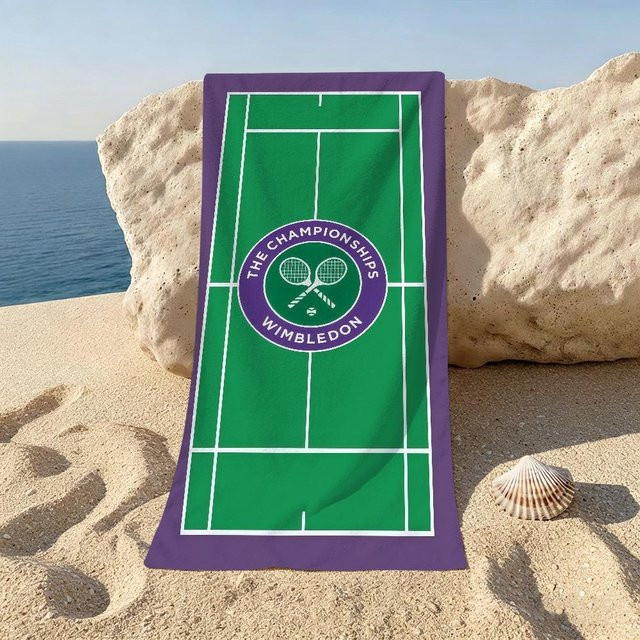 JMG Household Supplies Strandtuch Wimbledon-Logo in Grün, B/H: 80 x 160 cm - Bild 1