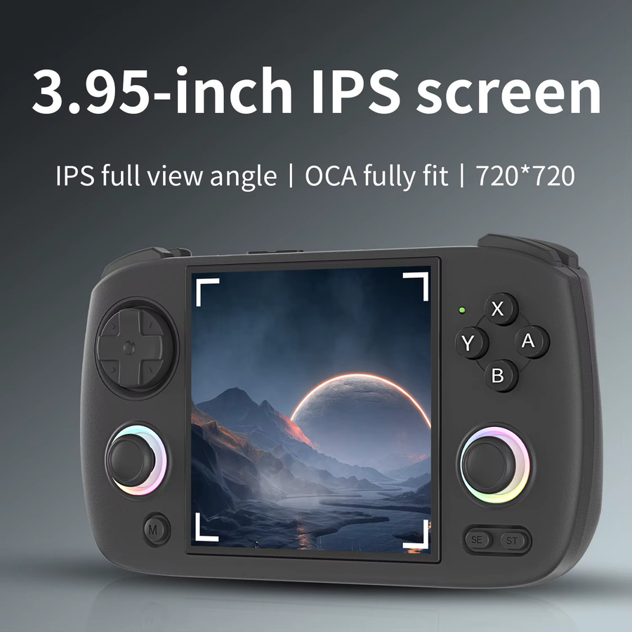Anbernic RG CubeXX Handheld-Spielekonsole mit 3,95 Zoll IPS Display, Linux-System und HDMI HD Out in Schwarz - Bild 2