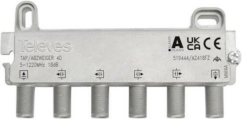 Televes AZ418FZ Kabel-TV Abzweiger in Silber - Bild 1