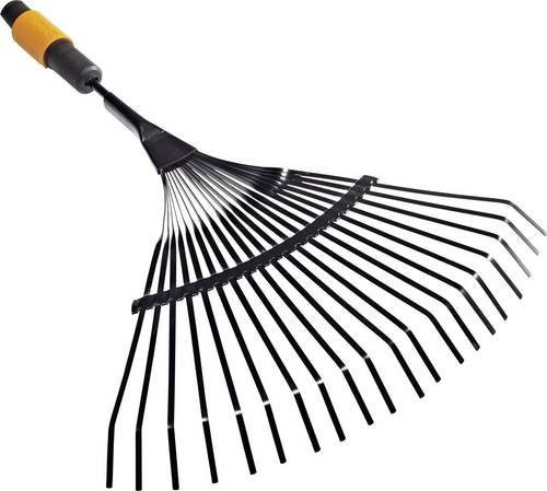Fiskars QuikFit Fächerbesen in Schwarz mit Stahl-Tines, Breite: 43 cm - Bild 1