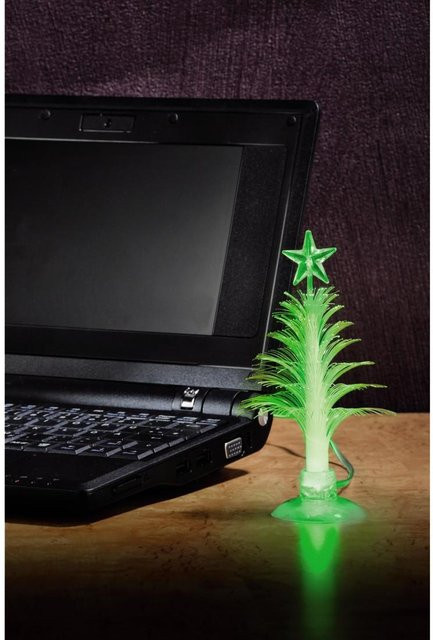 Hama USB-LED-Weihnachtsbaum in Grün mit transparentem Design - Bild 1