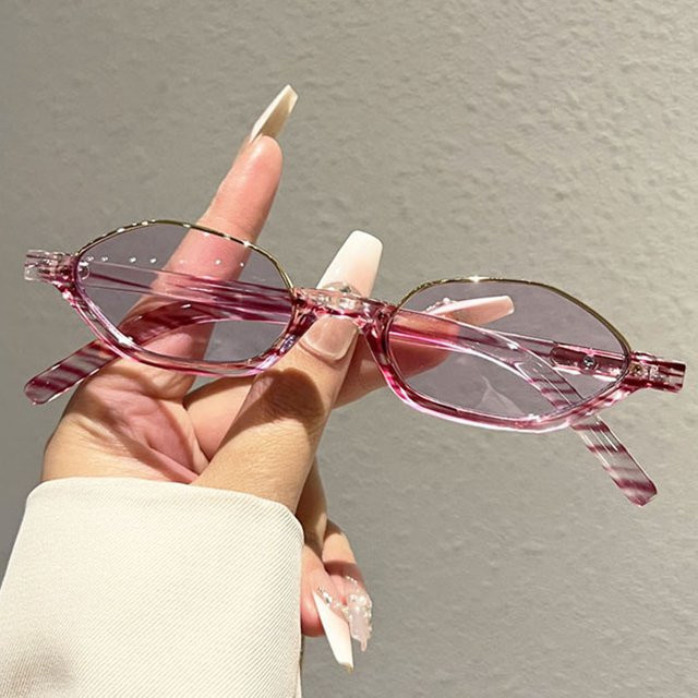 Auecmoi Sonnenbrille, Metall, Vollrand, oval, pink, Unisex - Bild 1