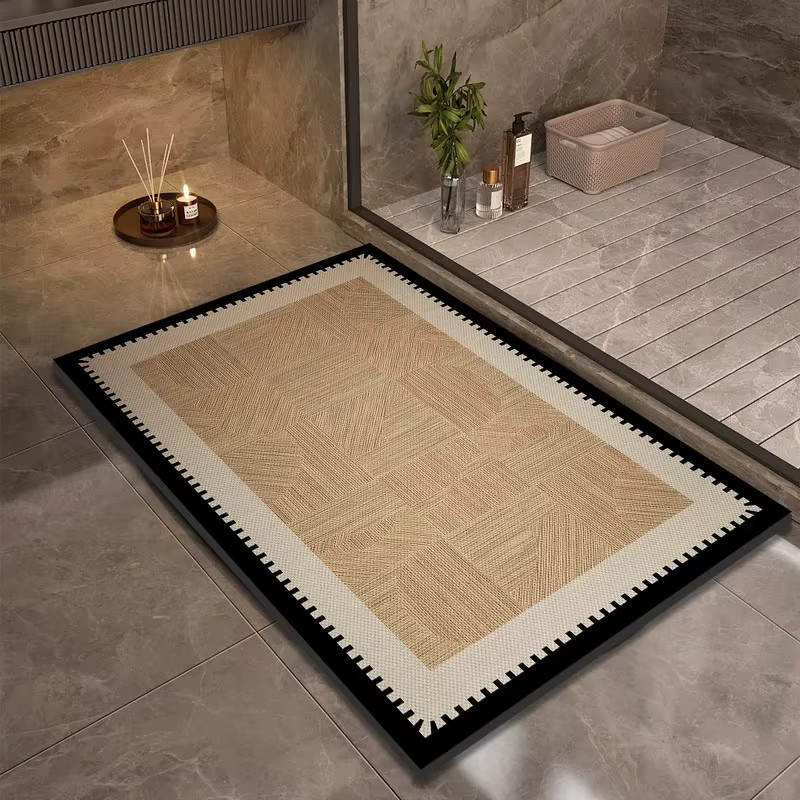 VIKAMA Geometrischer Teppich in Beige im Modernen Ins-Stil für Wohnzimmer und Badezimmer - Bild 2