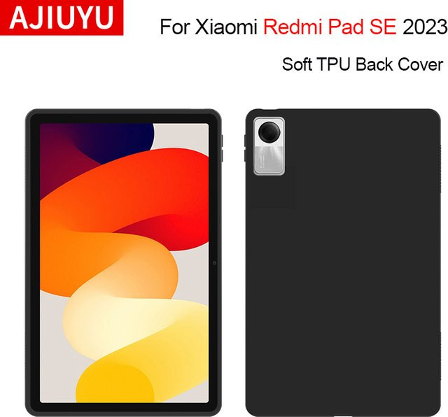 AJIUYU Silikon TPU Schutzhülle für Xiaomi Redmi Pad SE 11 Zoll 2023, Stoßfestes Case in Schwarz - Bild 1