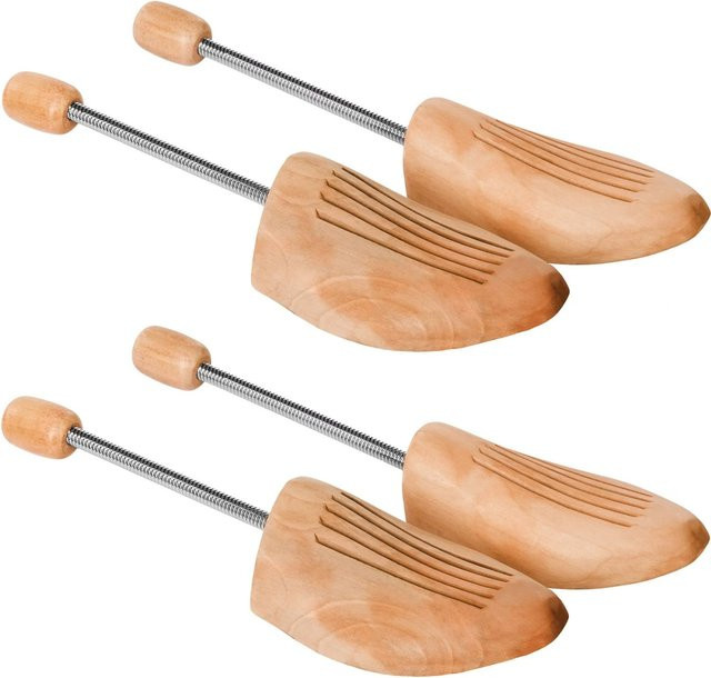 2 Paar Spiral-Schuhspanner von tectake aus Lotusholz in Braun für Damen und Herren, B: 31 cm, T: 8,5 cm, H: 5 cm - Bild 1